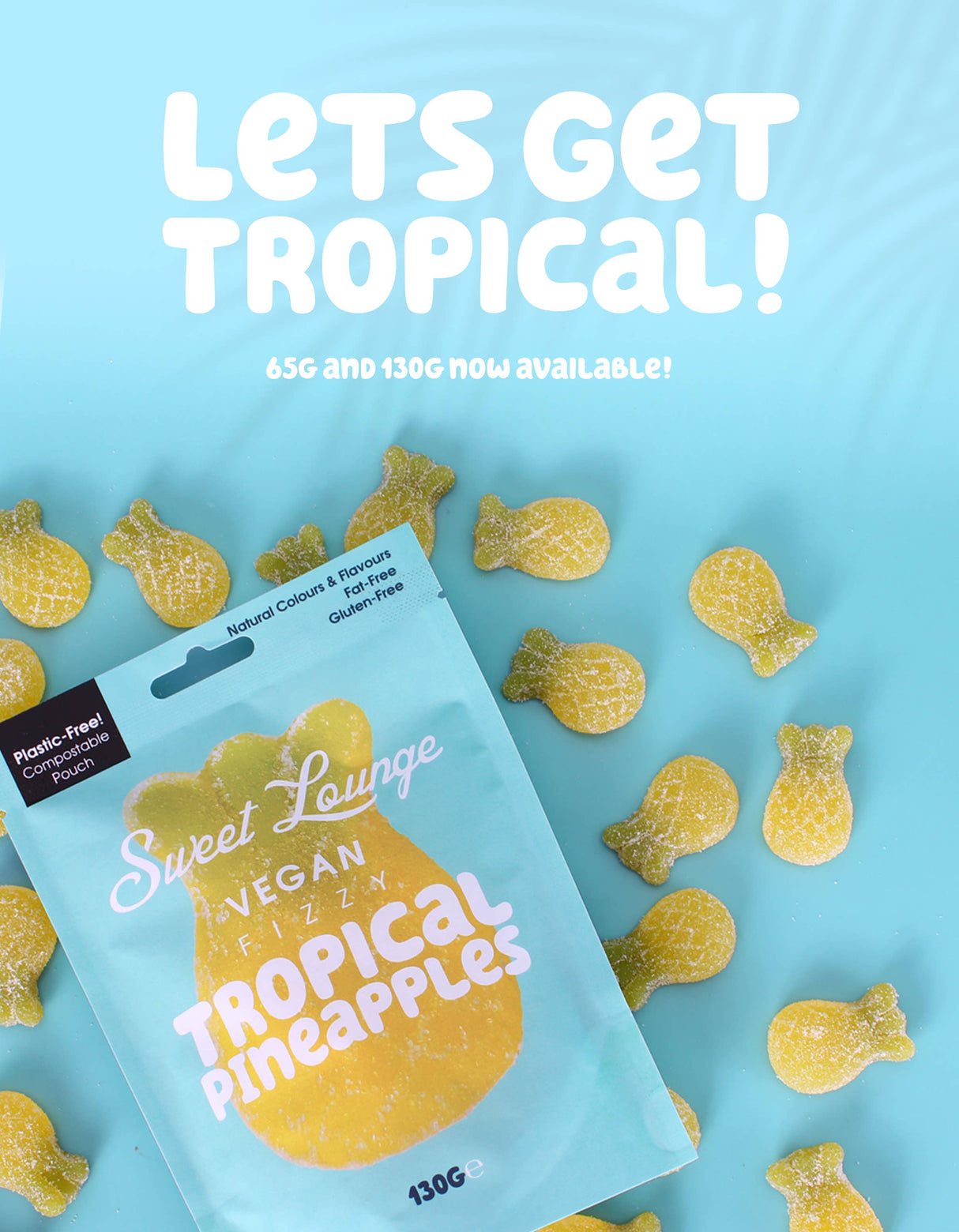 Vegan Fizzy Tropical Pineapples (Plastic-free) 130g