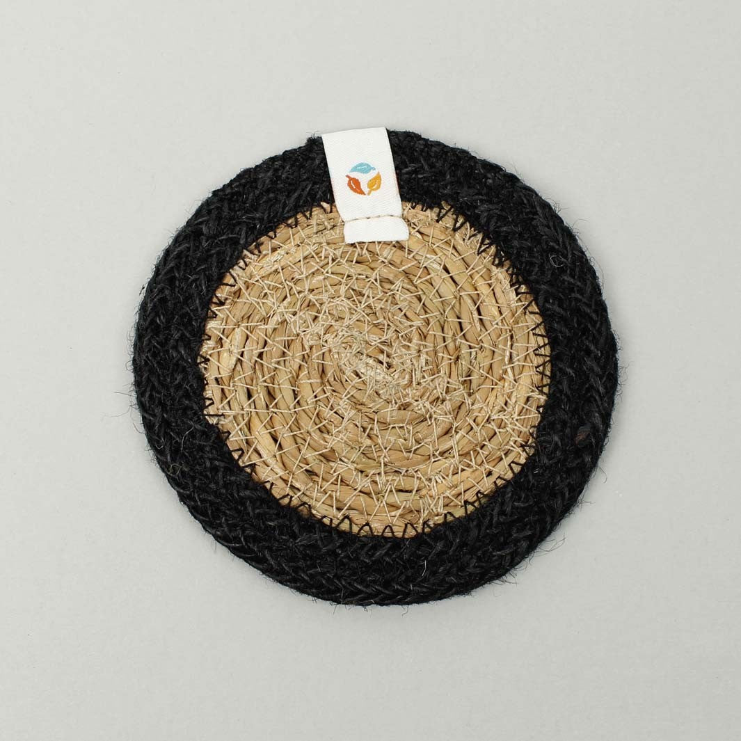 Seagrass and Jute Coaster - Natural/Black