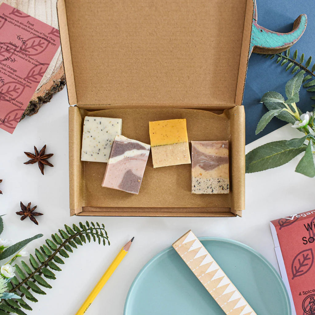 Winter Spice Soap Trial Box - 4 pieces of handmade soap - Letterbox sized