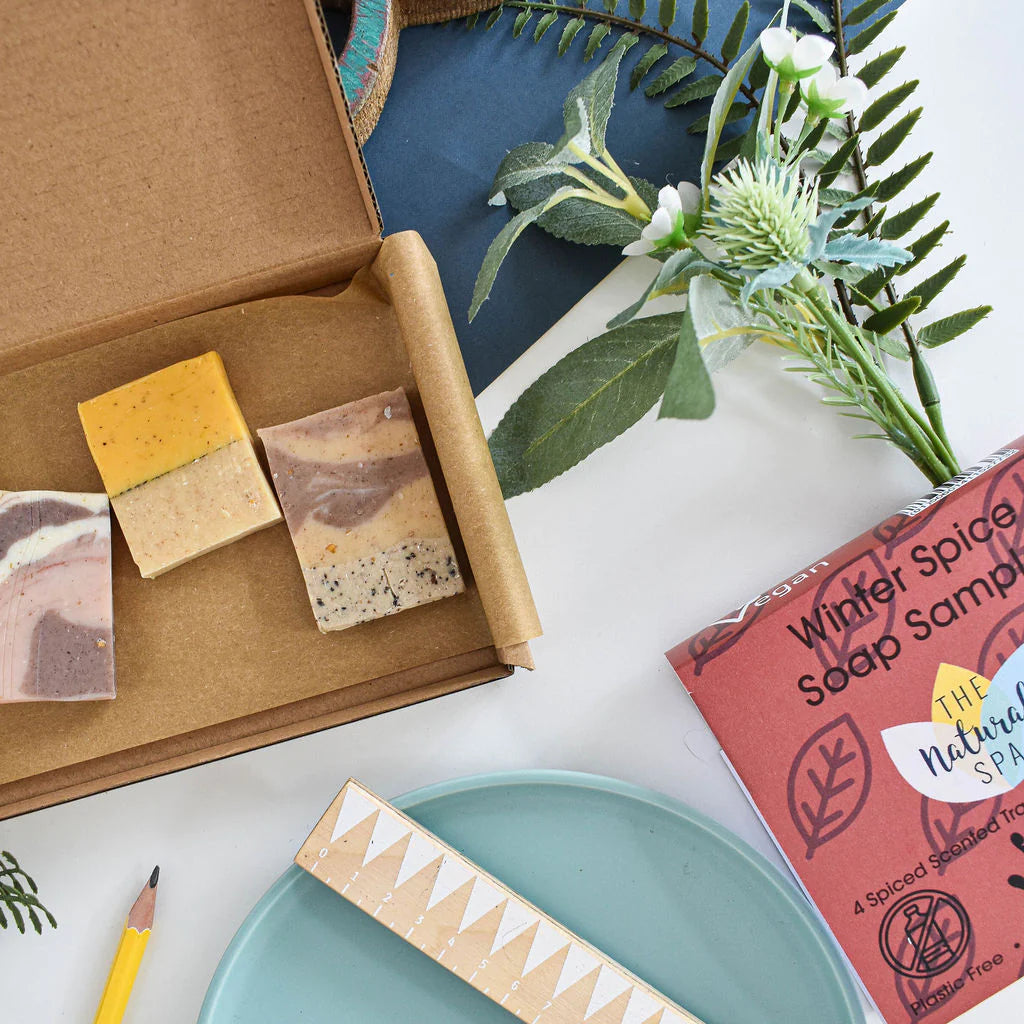 Winter Spice Soap Trial Box - 4 pieces of handmade soap - Letterbox sized