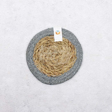 Seagrass and Jute Coaster - Natural/Grey