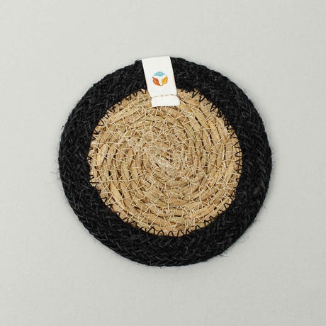 Seagrass and Jute Coaster - Natural/Black 