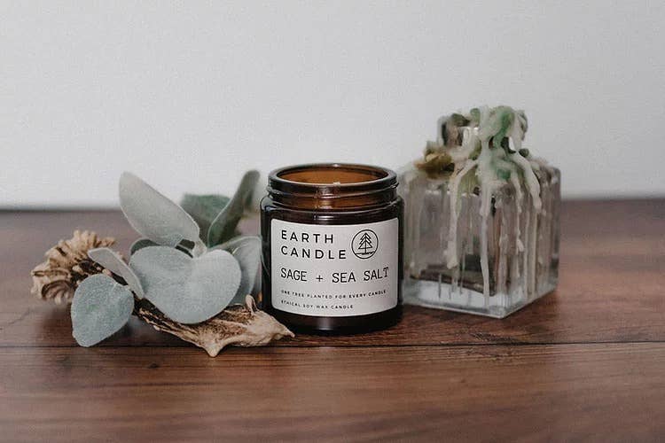 Sage + Sea Salt Soy Wax Eco Candle: 120ml - 25hr Burn