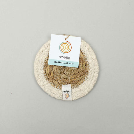 Seagrass and Jute Coaster - Natural/White